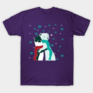 Winter Weasel Hugs Very Peri T-Shirt